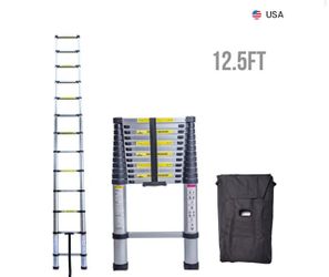 12.5Ft Aluminum Multi Purpose Ladder Telescoping Telescopic Extension Folding