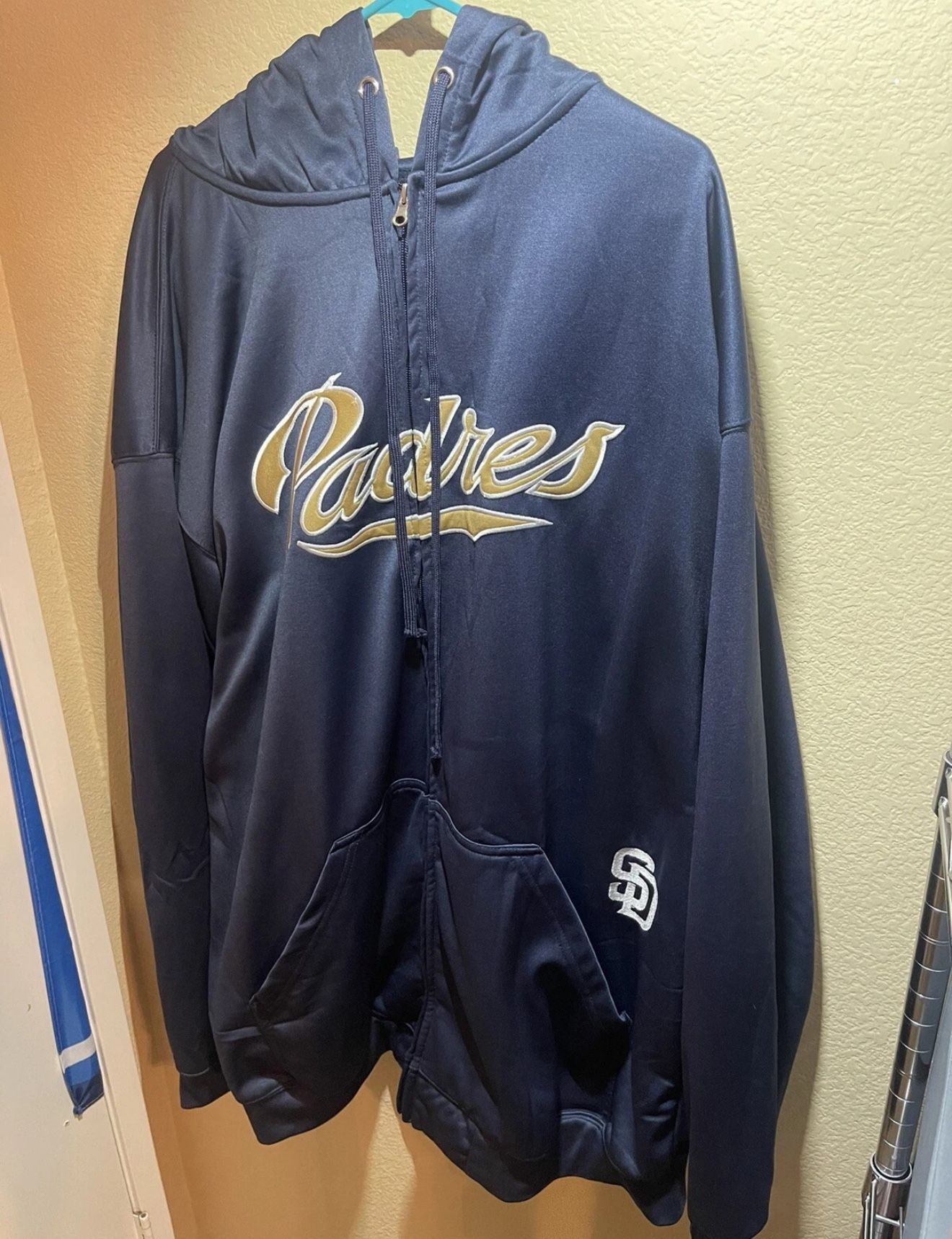Vintage: San Diego Padres Jacket Blue/Gold Zip Up Jacket Majestic
