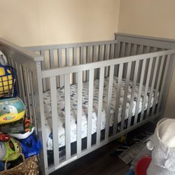 Grey Baby Crib 