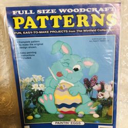 Easter bunny Full size wood craft pattern painting eggs bunny yard art pattern