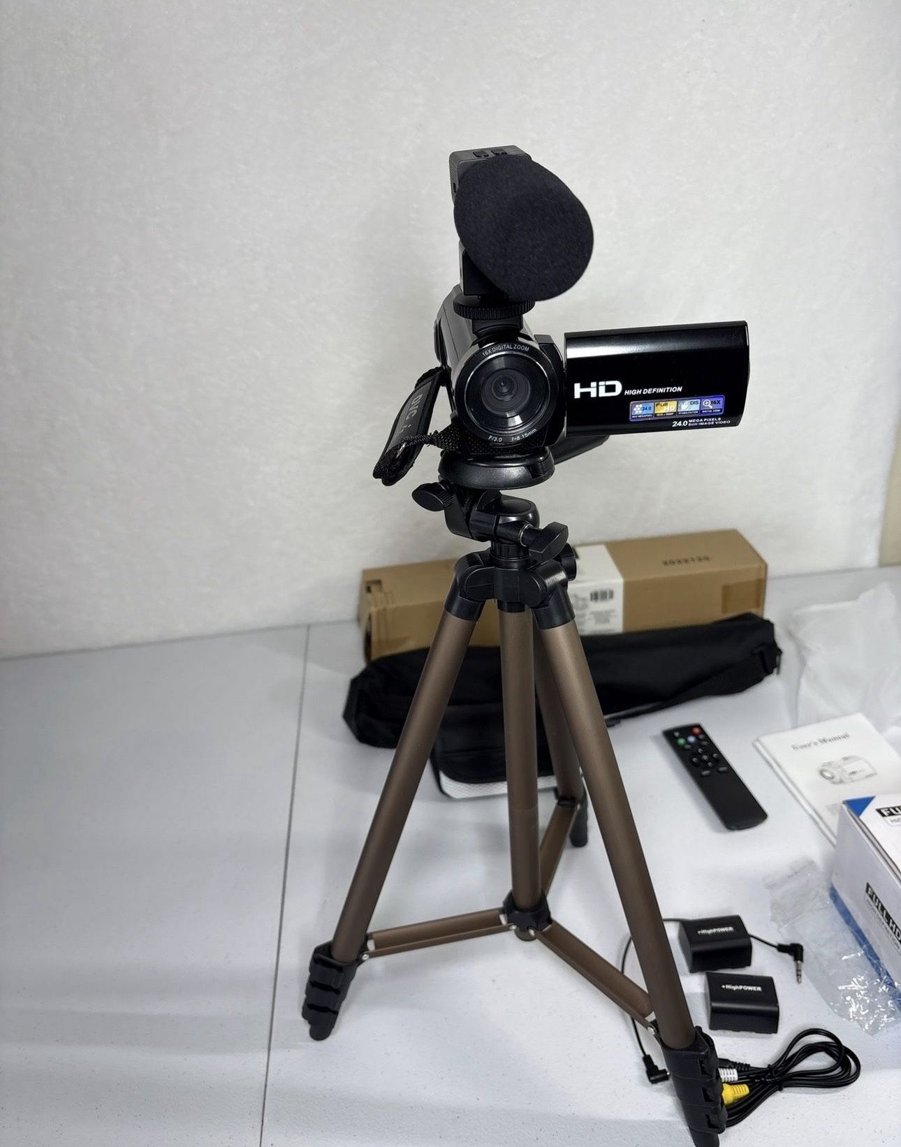1080P Vlogging Camera Camcorder + Tripod – Must Sell Today – Used