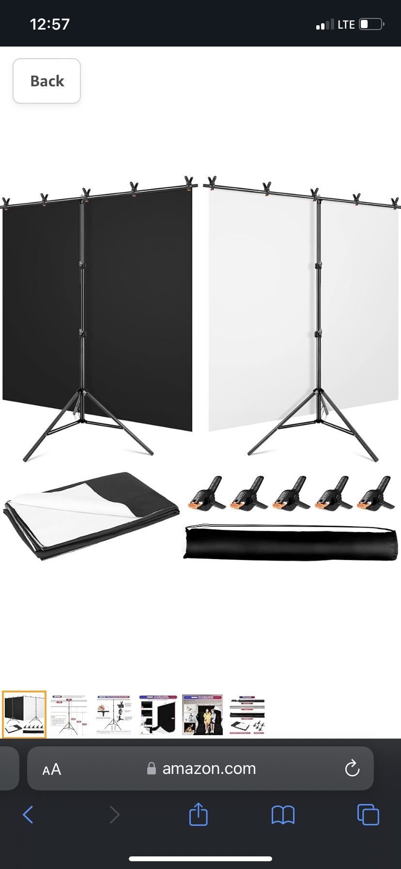 Yayoya T Shaped Backdrop Stand With Black And White Backdrops