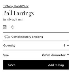 Tiffanys Silver Ball Earrings