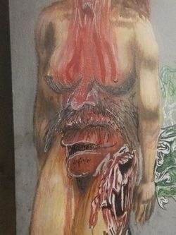 Female Getting Impelled On A Steak With Funni Hommer Simpson Eyes  And Face On Her Titty S