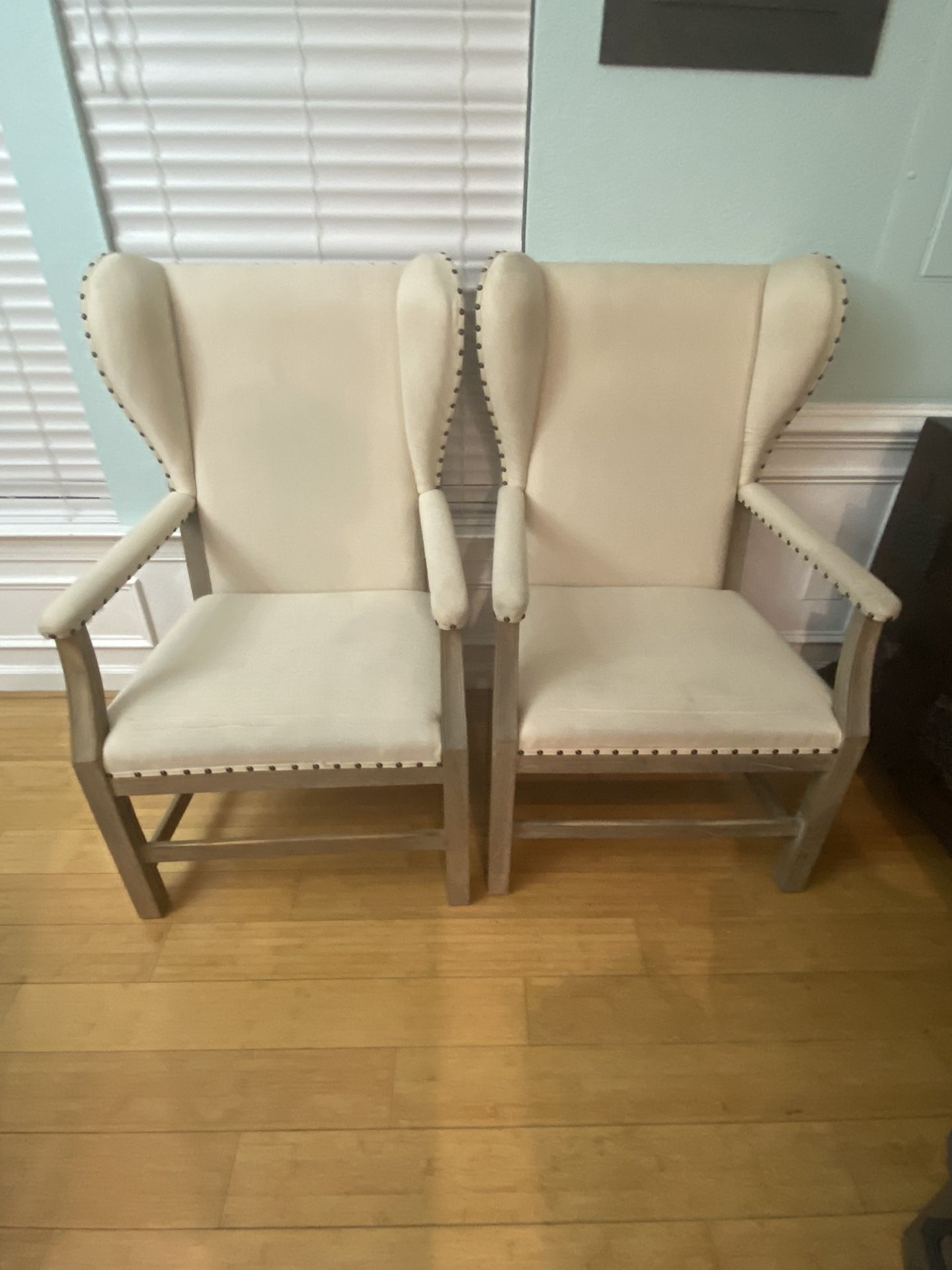 Pair of Upholstered Wingback Dining/Accent Chairs ($150 Per Chair)