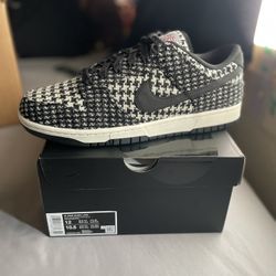 Harris Tweed x Nike Dunk Low Black Phantom W 