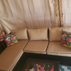 Rattan 3 Piece Sectional Like New