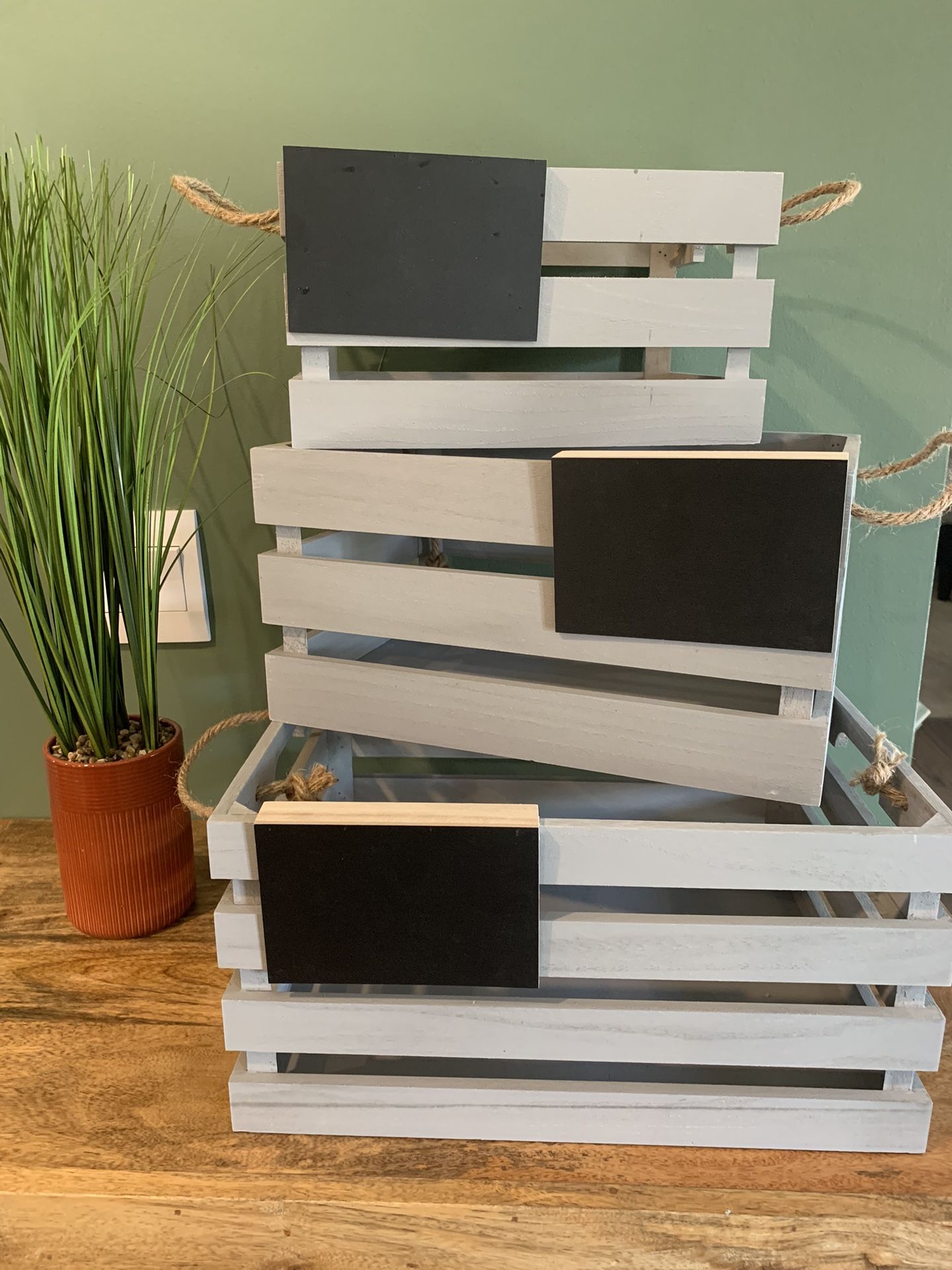 Wood Nesting Crates 1 Set = 3 Nesting Crates