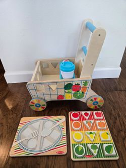 Melissa and Doug Wooden Shaper Sorting Grocery Cart