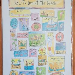 NEW - How To Live At The Beach Print by Sandy Gingras (LBI) 14” x 11”