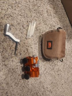 Chain saw sharpener with case