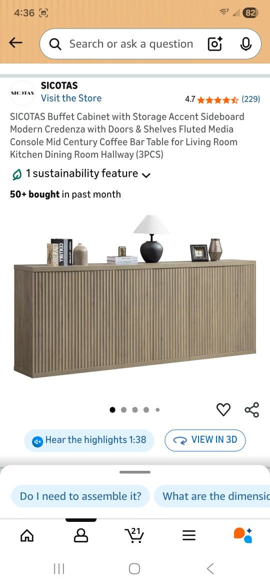 New In Box - Buffet, Cabinet, Sideboard, Credenza