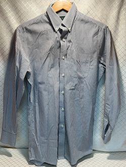Lauren Ralph Lauren Shirt Mens Sz 15 1/2  Slim Fit Non Iron 32/33 Pinstriped