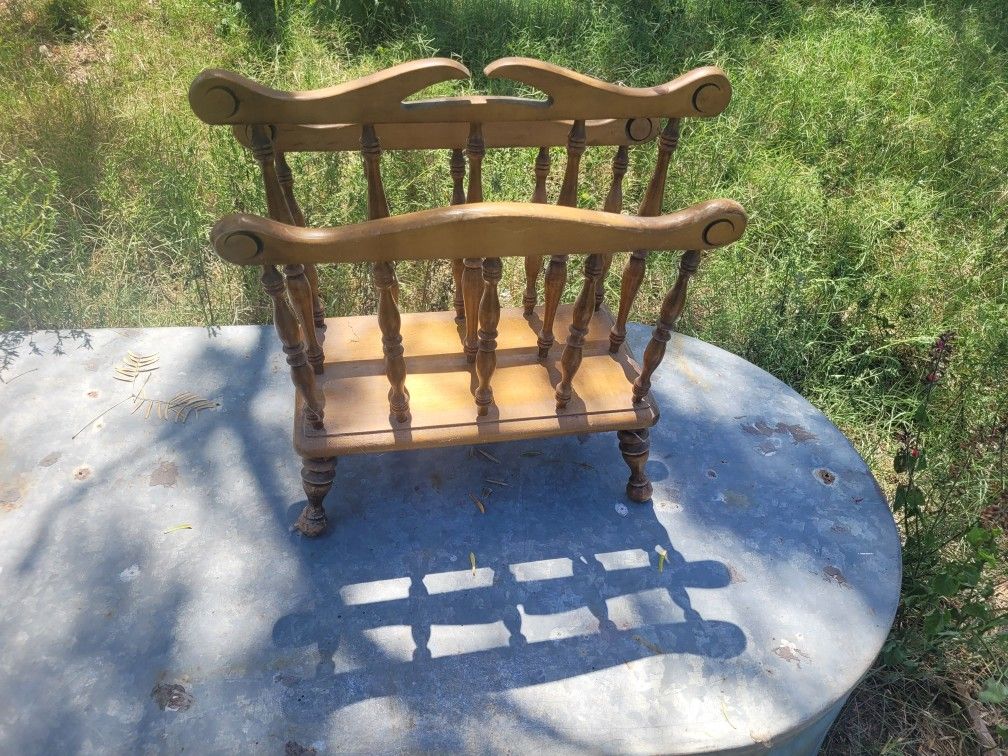 Wood Magazine rack 14" wide x 18" tall