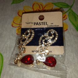 Red Silver Earrings