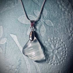 White Bottle Top Sea Glass Sterling Silver Necklace 