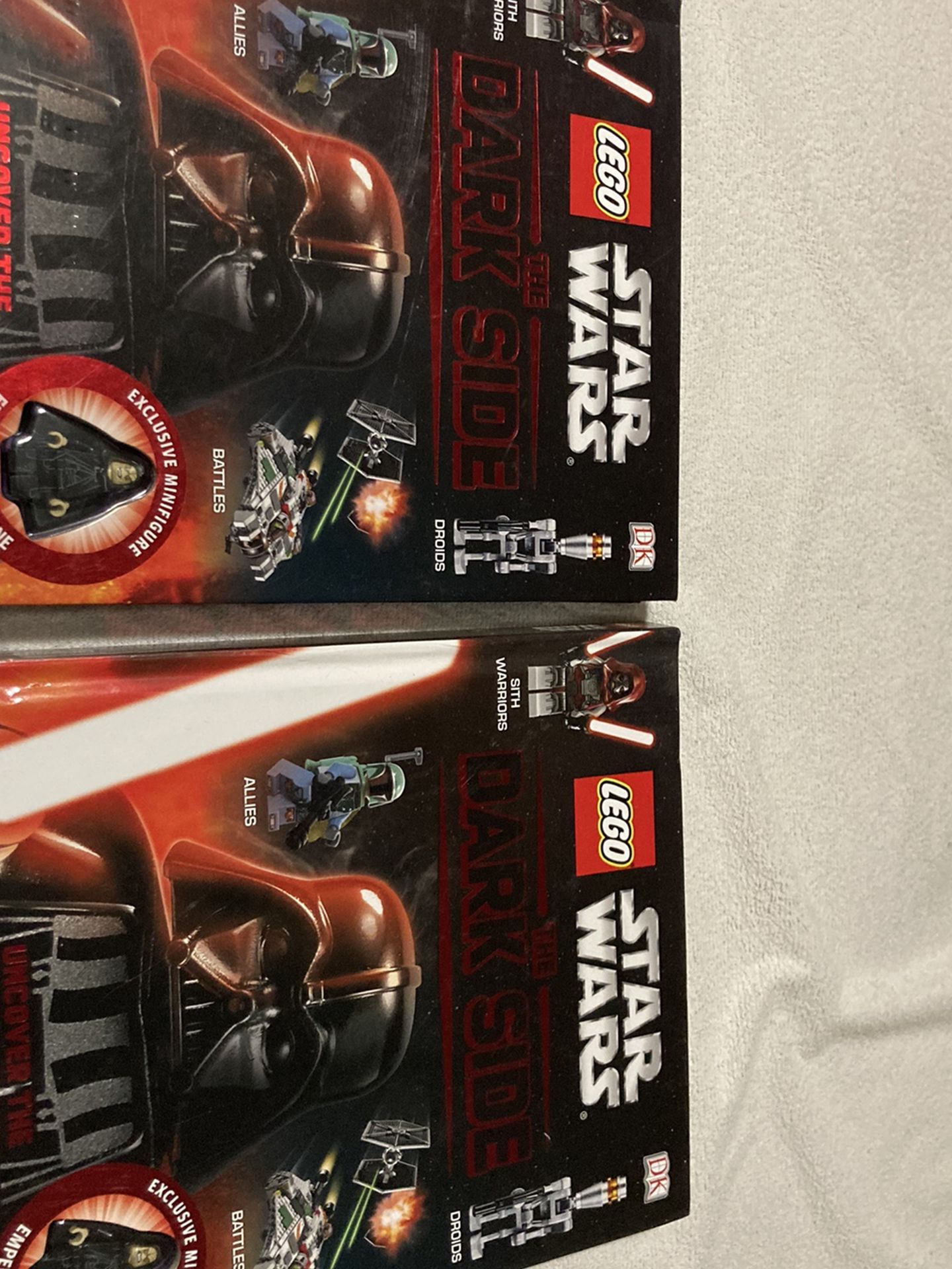 Two Star Wars Legos Books W/ Figure