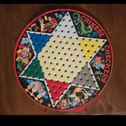 Vintage Stephen Deluxe Chinese Checkers & Checkers Game Tin Board