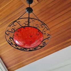 Red Venetian Glass Hanging Light