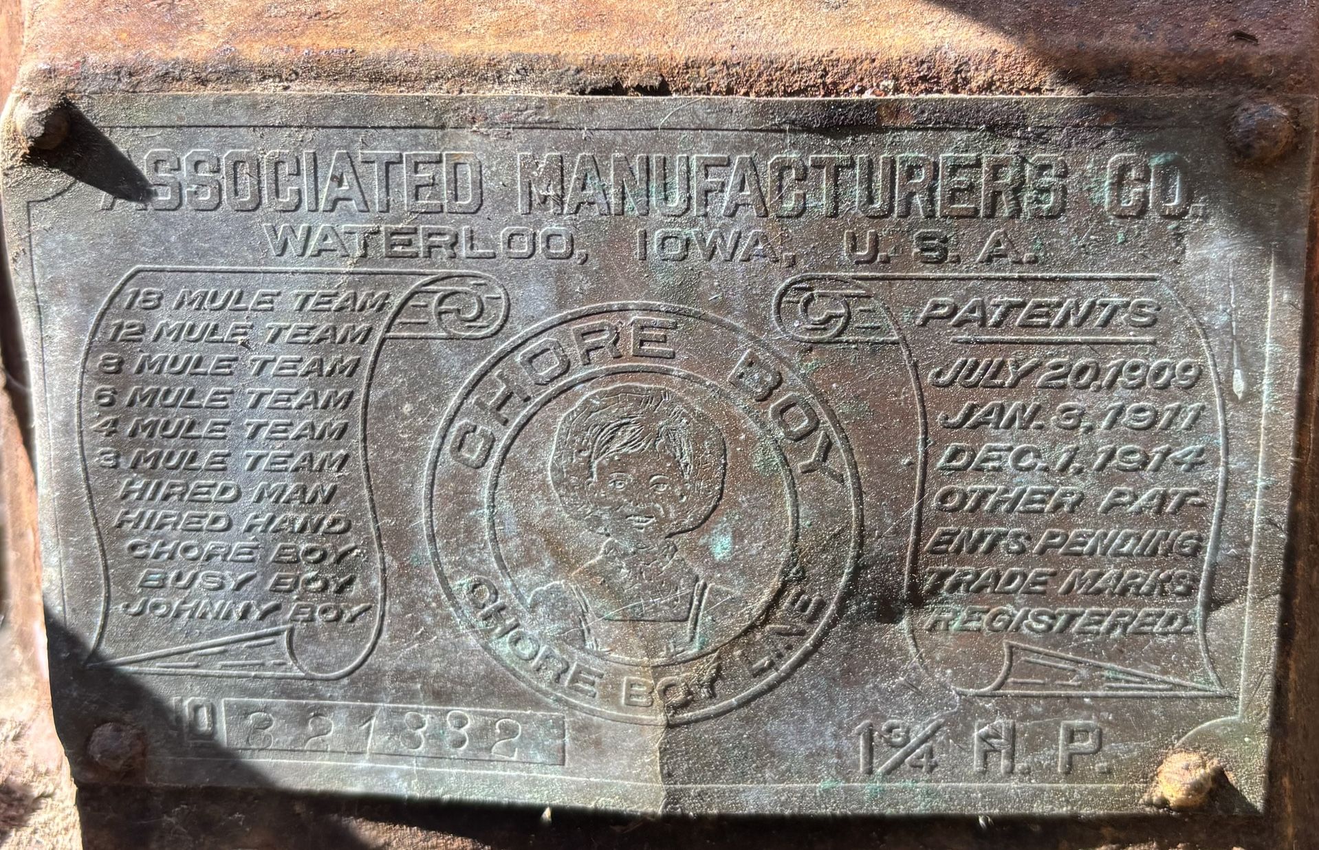 Free Chore Boy motor, circa-1913 1-3/4 hp Built By Associated Chore Boy