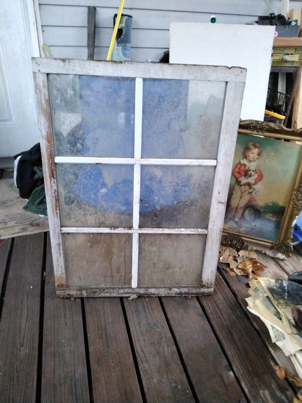 6 Pane Wooden Window Great For Crafts Vintage