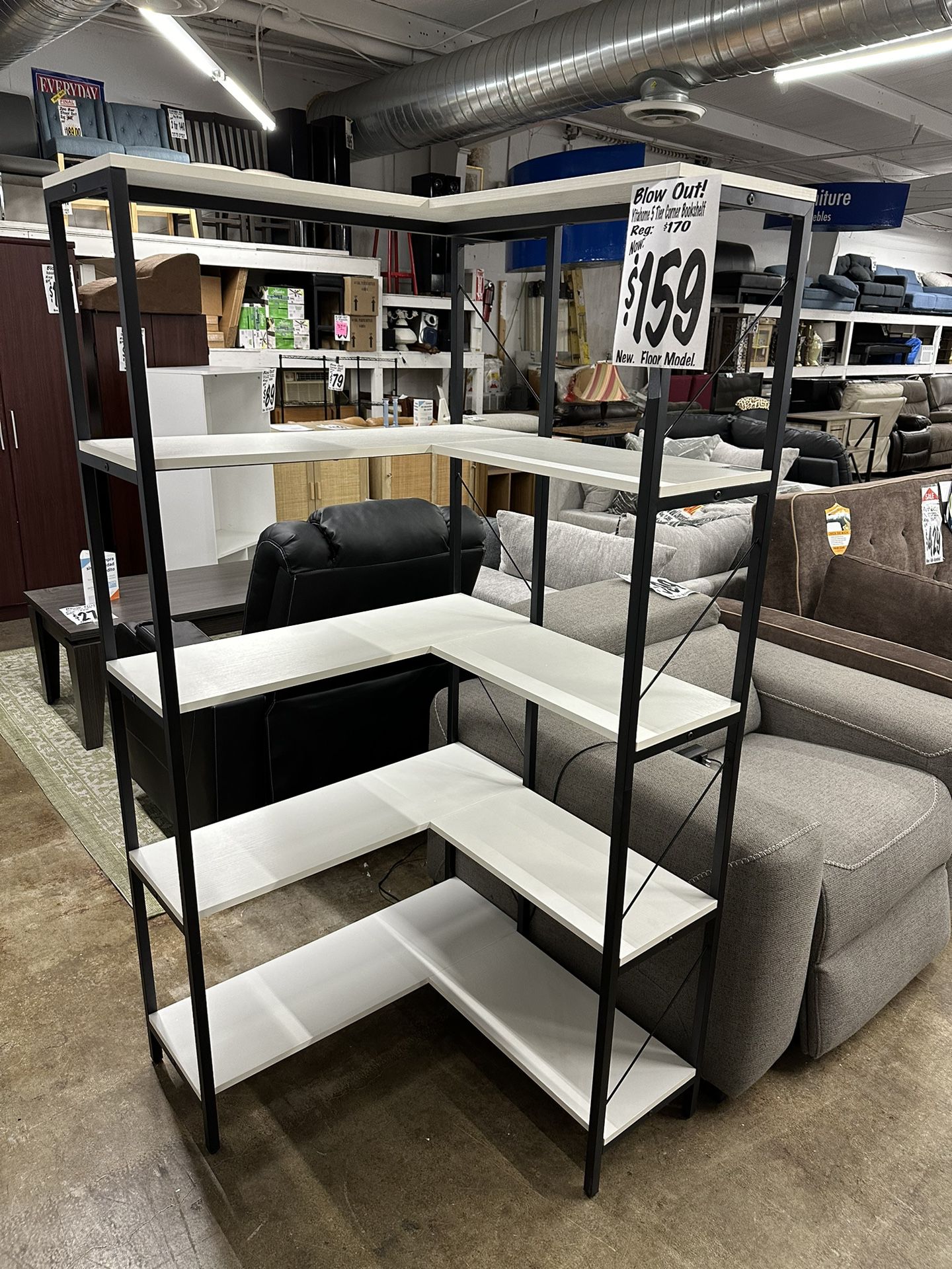 SALE!  BRAND NEW 5-Tier Corner Shelf!  Perfect for Pantry or Books (Reg. $170)  Plus ASSEMBLED FREE!!  11.8"D x 31.5"W x 65.9"H