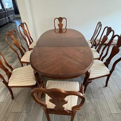 Wooden Dining Table Set with 8 Chairs