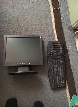 Computer screen and keyboard