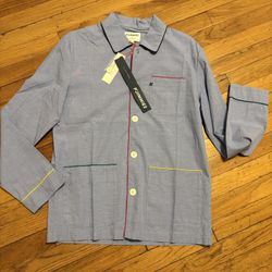 P’Jimmies Alex Mill Long Sleeve Sleep Shirt Blue Multicolor Unisex Size XXS NWT