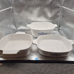 3 corningware casserole dishes