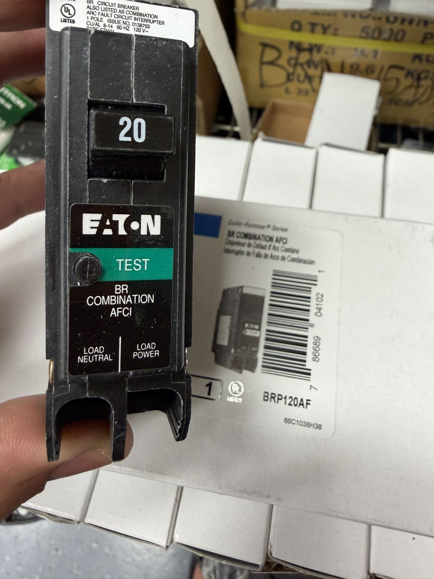 Eaton Arc Fault Breaker 20amp BRP120AF $30