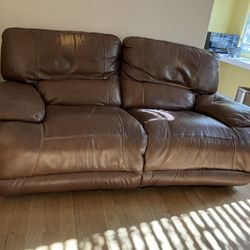 Double Recliner Leather couch 