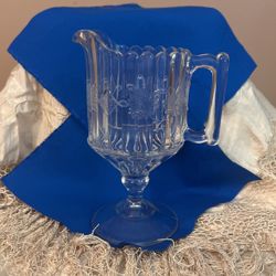 Pressed Glass Pedestal Pitcher