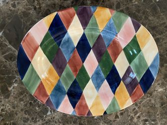 Carnival Hand Painted Large Platter 18” 