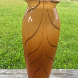 yellow Gold 20 Inch Tall Glass Vase