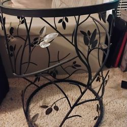 Mesa De Metal Con Vidrio 