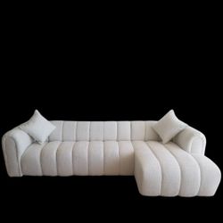 BRAND NEW  9X5.5FT And 11x11ft And 6x13x6ft SECTIONAL CHAISE COUCHES,  CUDDLE WHITE FABRIC 
