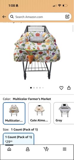 Grocery cart cover or public high chair cover