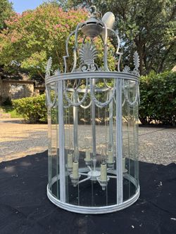 White/Silver Birdcage Chandelier
