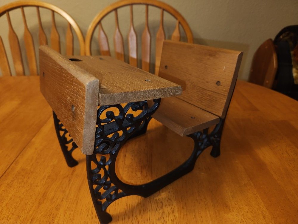 VTG American Girl Samantha School Desk Cast Iron Wood Doll Desk Retired