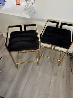 Gold metal counter high stools/chairs