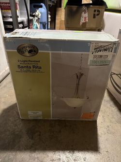 Hampton Bay Santa Rita 2-Light Pendant Brushed Nickel — New