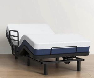 Adjustable Twin XL Bed Frame with One Side Rail, Electric Ergonomic Base for Comfort & Safety – Ideal for Seniors, Home Care
