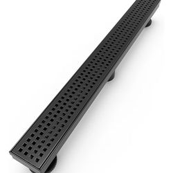 32” Matte Black Linear Shower Drain