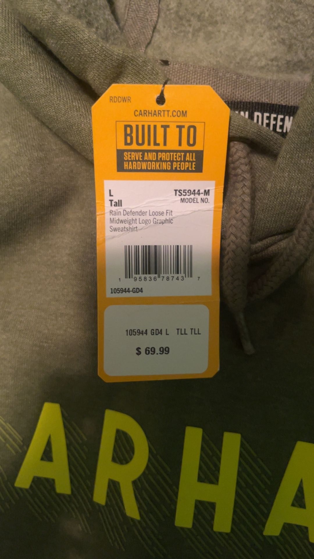 Carhartt Hoodie Large Tall