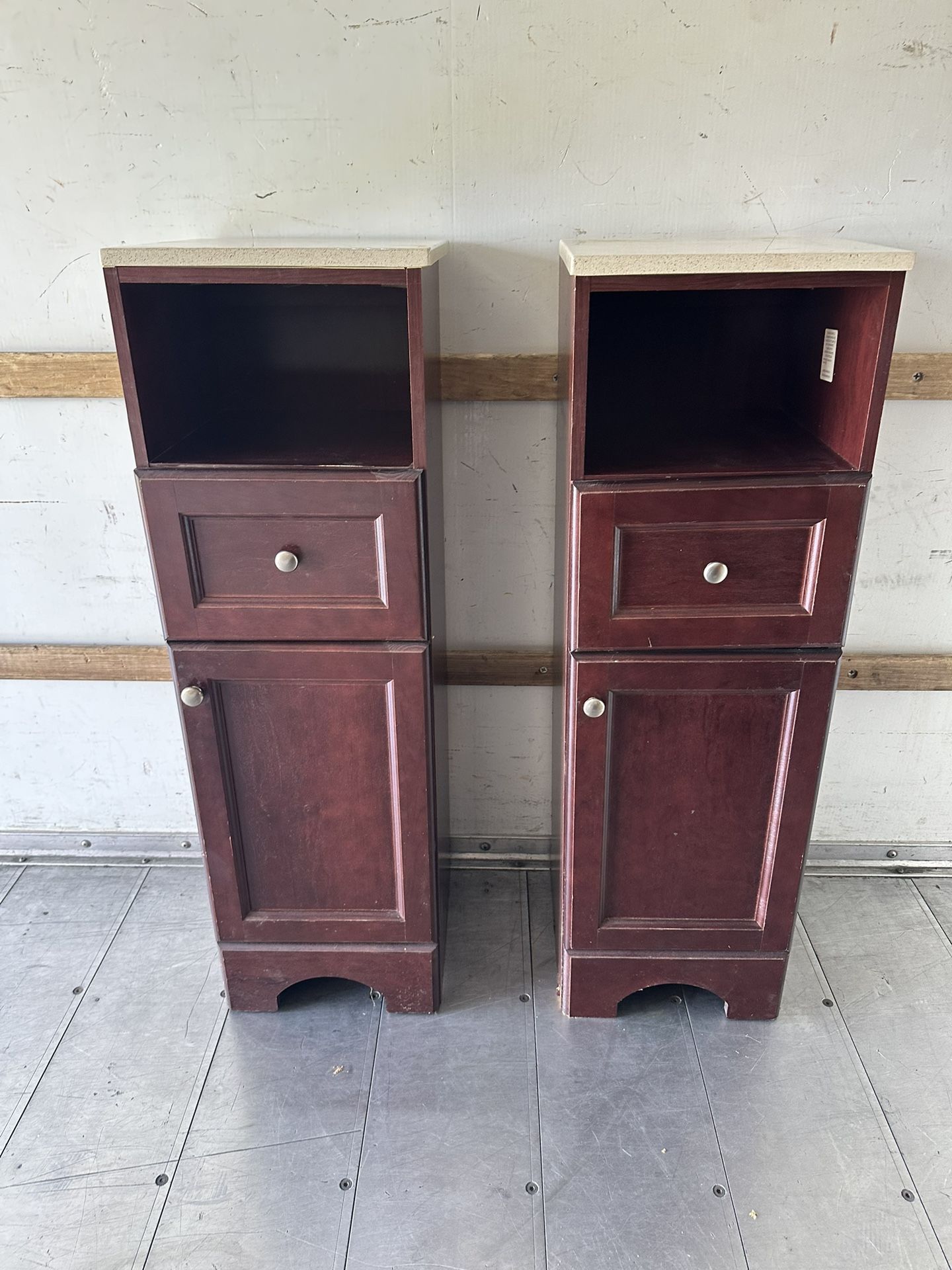 Tall TV Console Cabinet W/ Real Granite Top