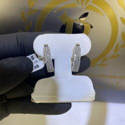 14kt Hoop Diamond Earrings 