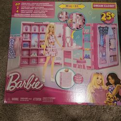 Brand new Barbie Dream Closet Toy Playset with Clothes & Accessories, 3-ft-Wide with 25+ Pieces