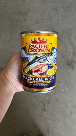 NEW Pacific Crown Mackerel in Oil with Added Salt 15 Oz Can