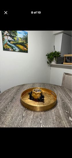 Elegant Round Pedestal Dining Table – Rustic Gray (47”)